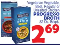 Bravo Supermarkets PROGRESSO BROTH 32 Oz. Brkpk offer