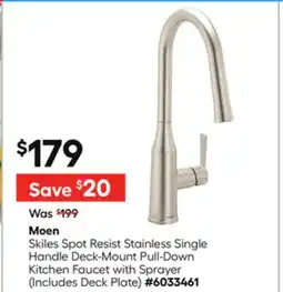 Lowe's Moen Skiles Spot Resist Stainless Single Handle Deck-Mount Pull-Down Kitchen Faucet with Sprayer offer