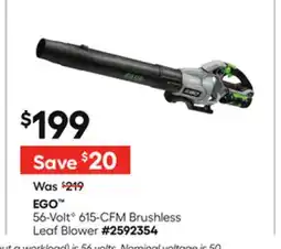 Lowe's 56-VoltG 615-CFM Brushless Leaf Blower offer
