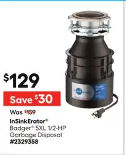 Lowe's Badger 5XL 1/2-HP Garbage Disposal offer