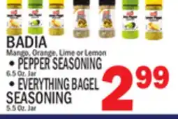 C Town BADIA PEPPER SEASONING 6.5 Oz. Jar, EVERYTHING BAGEL SEASONING 5.5 Oz. Jar offer
