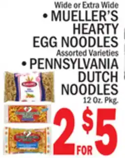 C Town • MUELLER'S HEARTY EGG NOODLES • PENNSYLVANIA DUTCH NOODLES 12 Oz. Pkg offer