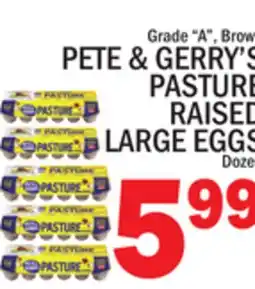 C Town PETE & GERRY'S PASTURE RAISED LARGE EGGS Dozen offer