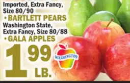 C Town • BARTLETT PEARS Washington State, Extra Fancy, Size 80/88 •GALA APPLES offer