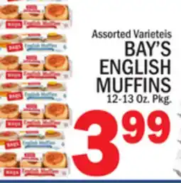 C Town BAY'S ENGLISH MUFFINS 12-13 Oz. Pkg offer