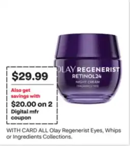 CVS ALL Olay Regenerist Eyes, Whips or Ingredients Collections offer