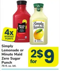 ACME Simply Lemonade or Minute Maid Zero Sugar Punch offer