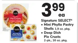 ACME Signature SELECT Mini Phyllo Pastry Shells 1.9 oz. pkg. Deep Dish Pie Crusts 2 - pk., 16 oz. pkg offer