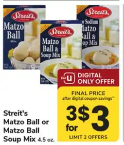 ACME Streit's Matzo Ball or Matzo Ball Soup Mix offer