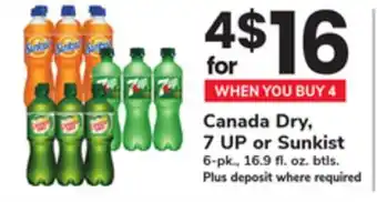 ACME Canada Dry, 7 UP or Sunkist offer