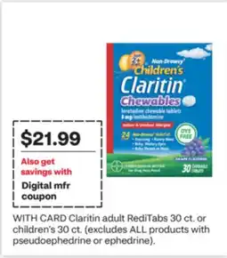 CVS Claritin adult RediTabs 30 ct. or children's 30 ct offer