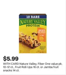 CVS Nature Valley, Fiber One value pk. 10-12 ct., Fruit Roll-Ups 16 ct. or Jamba fruit snacks 14 ct offer