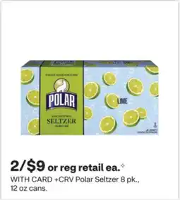 CVS Polar Seltzer 8 pk., 12 oz cans offer