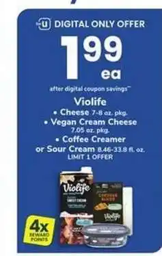 Safeway Violife Cheese, Vegan Cream Cheese, Coffee Creamer or Sour Cream offer