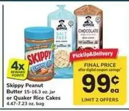 Safeway Skippy Peanut Butter or Quaker Rice Cakes offer