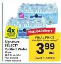 Safeway Signature SELECT Purified Water offer