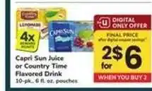 Safeway Capri Sun Juice or Country Time Flavored Drink offer