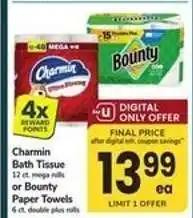 Safeway Charmin Bath Tissue or Bounty Paper Towels offer