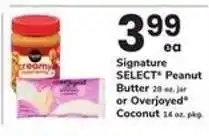 Safeway Signature SELECT Peanut Butter or Overjoyed Coconut offer