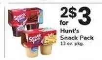 Safeway Hunt's Snack Pack offer