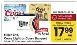 Safeway Miller Lite, Coors Light or Coors Banquet offer