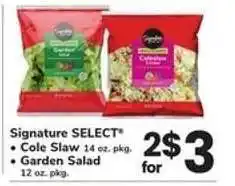 Safeway Signature SELECT Cole Slaw/Garden Salad offer