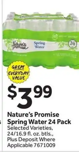 Stop&Shop Nature's Promise Spring Water 24 Pack offer