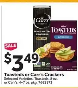 Stop&Shop Toasted or Carr’s Crackers offer