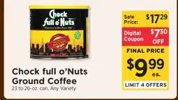 ShopRite Chock full O'Nuts Ground Coffee offer