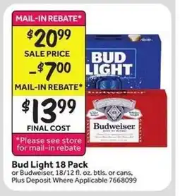 Stop&Shop Bud Light 18 Pack offer