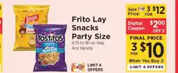 ShopRite Frito Lay Snacks Party Size offer