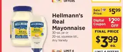 ShopRite Hellmann's Real Mayonnaise offer