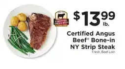 ShopRite Certified Angus Beef Bone-In NY Strip Steak offer