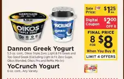ShopRite Dannon Greek Yogurt & YoCrunch Yogurt offer