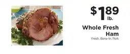 ShopRite Whole Fresh Ham offer