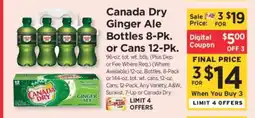 ShopRite Canada Dry Ginger Ale Bottles 8-Pk or Cans 12-Pk offer