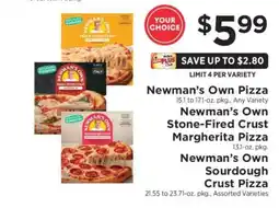 ShopRite Newman's Own Pizza offer