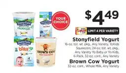 ShopRite Stonyfield Yogurt, Brown Cow Yogurt offer