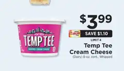 ShopRite Temp Tee Cream Cheese offer