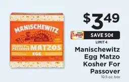 ShopRite Manischewitz Egg Matzo Kosher For Passover offer