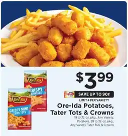 ShopRite Ore-Ida Potatoes, Tater Tots & Crowns offer