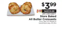 ShopRite Store Baked All Butter Croissants offer