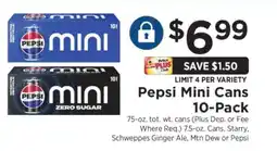 ShopRite Pepsi Mini Cans 10-Pack offer