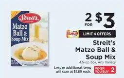 ShopRite Streit's Matzo Ball & Soup Mix offer