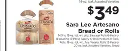 ShopRite Sara Lee Artesano Bread or Rolls offer