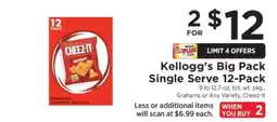 ShopRite Kellogg's Big Pack Single Serve 12-Pack offer