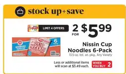 ShopRite Nissin Cup Noodles 6-Pack offer