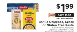 ShopRite Barilla Chickpea, Lentil or Gluten Free Pasta offer