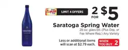 ShopRite Saratoga Spring Water offer