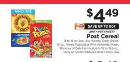 ShopRite Post Cereal offer
